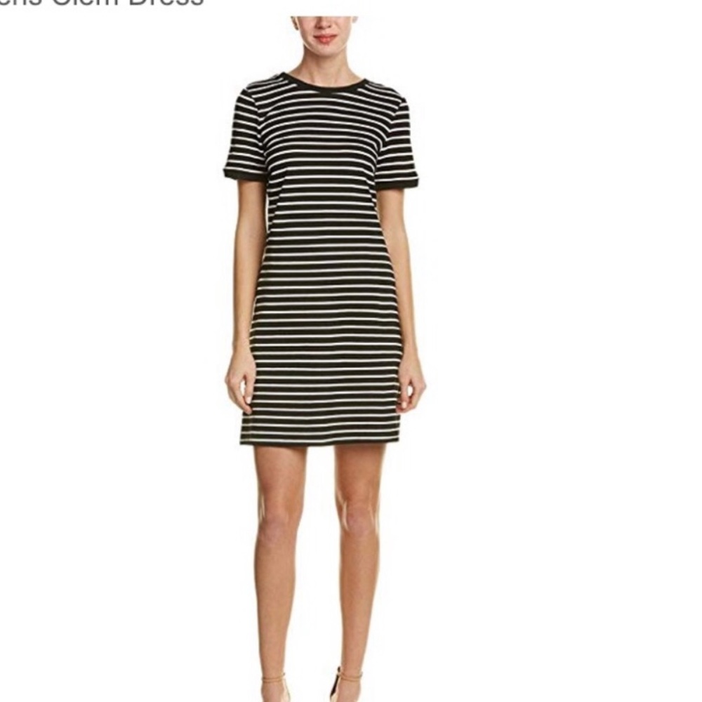 Striped T-shirt dress with lace up back